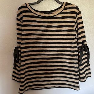 Sanctuary Striped Blouse with Bows on the Sleeves